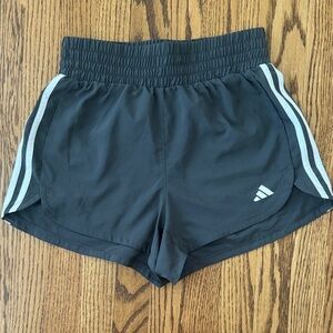 adidas Women's Grey Athletic Shorts with White Stripes